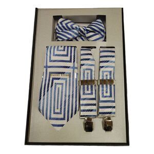 MEN'S DANIEL ELLISSA CLIP SUSPENDERS, TIE, BOWTIE AND HANKY COMBO SET. ACC-GB04